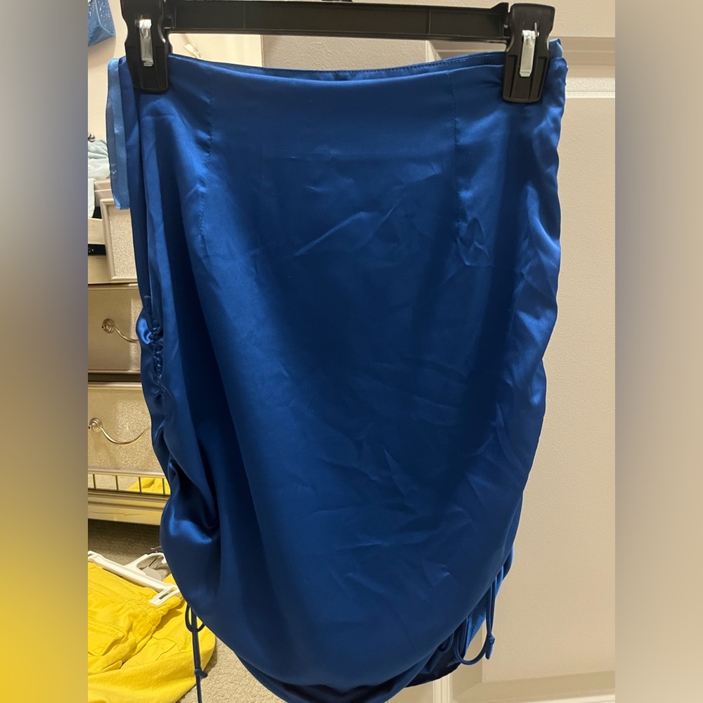 Native royal blue silk skirt